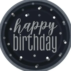 Sort & Sølv Glitz - "Happy Birthday"