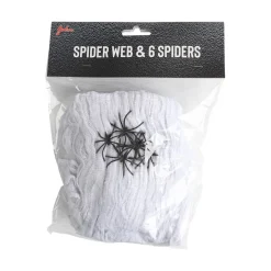 Spindelvev hvit med 6 eddekopper