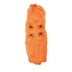 Spindelvev med 4 edderkopper - oransje