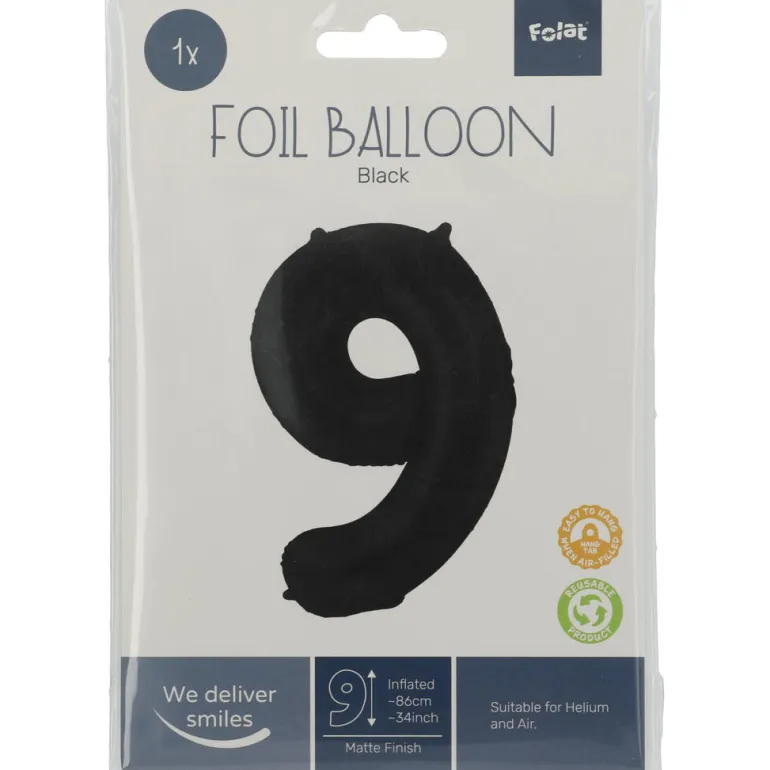 Tallballong Folie - Nummer 9 - Sort