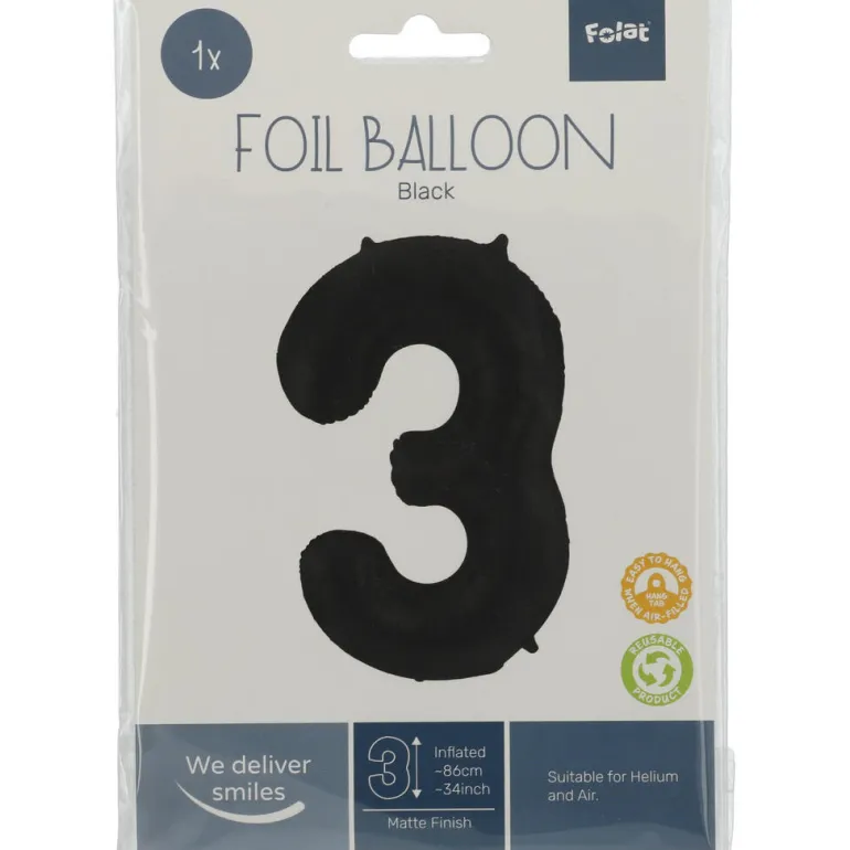 Tallballong Folie - Nummer 3 - Sort