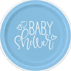 Tallerkener - Baby Shower Blue Hearts