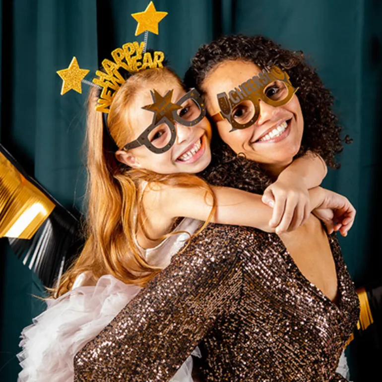 Tiara HAPPY NEW YEAR - Black & Gold HNY