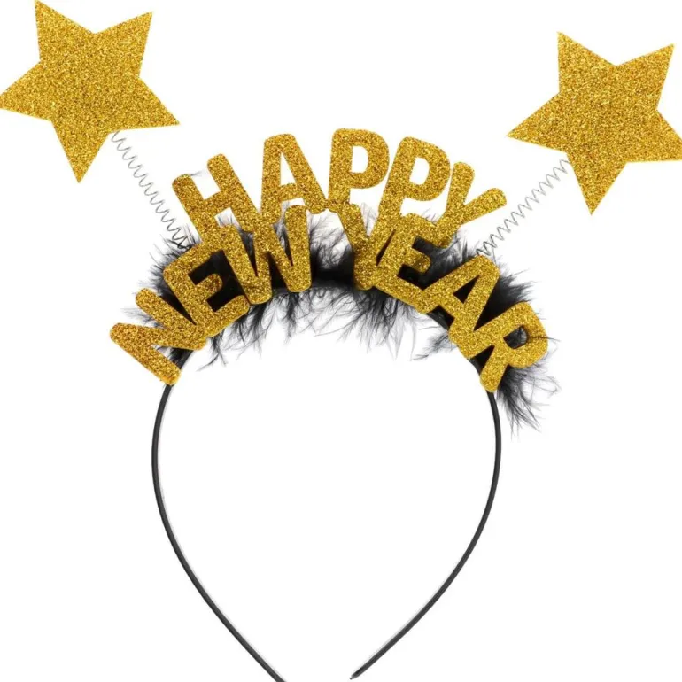 Tiara HAPPY NEW YEAR - Black & Gold HNY