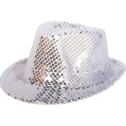 Trilby Hatt - Paljetter Deluxe Sølv