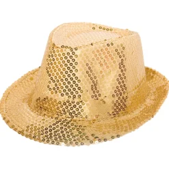 Trilby Hatt - Paljetter Deluxe Gull