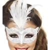 Venetiansk øyemaske - Sølv glitter